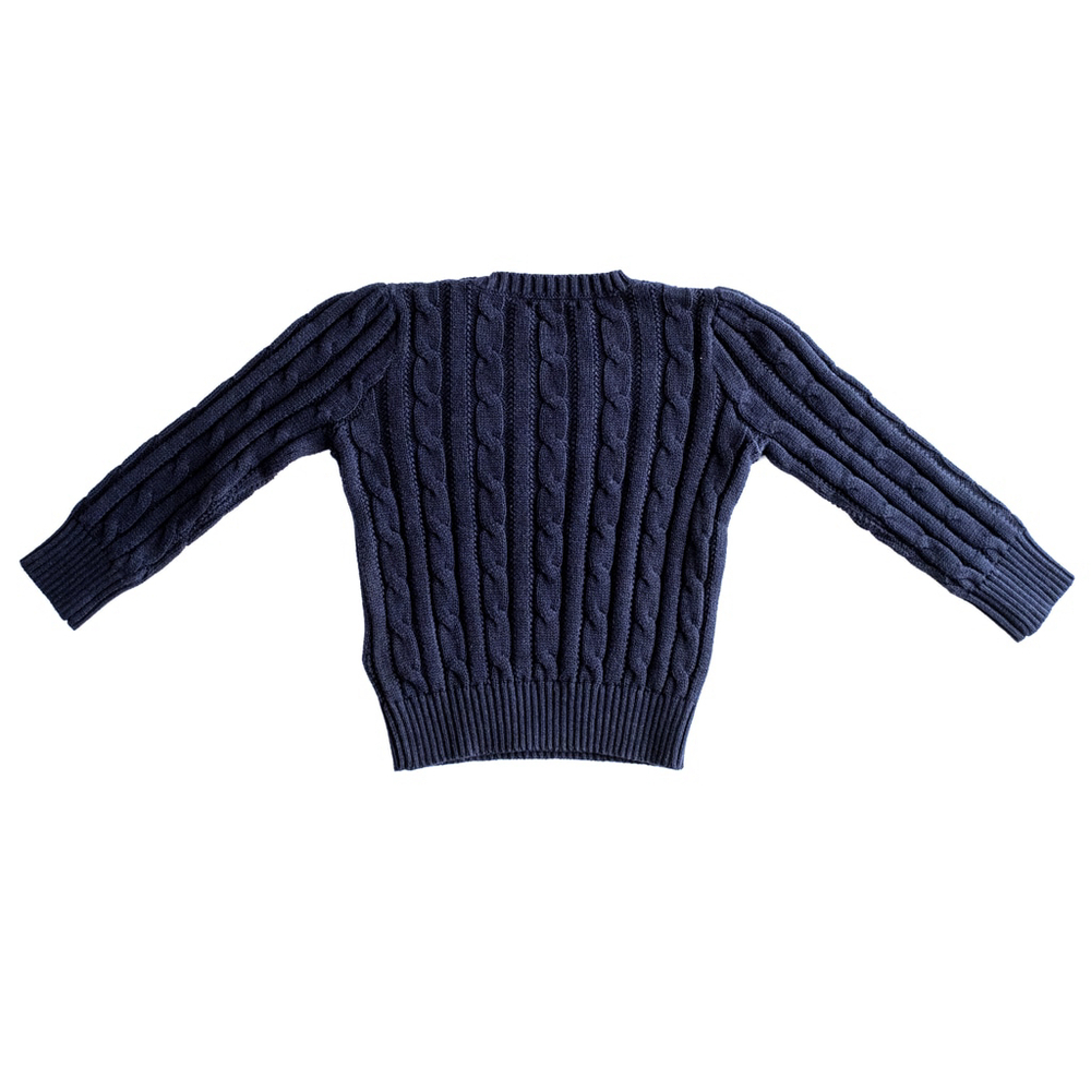 Girls Polo Ralph Lauren Cable-Knit Cotton Sweater Navy Blue NWOT - Size 3Y - Picture 7 of 10